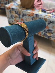 AD Cubic Red Rubia Gold Polish Bracelet