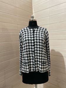 Houndstooth Print cardigan