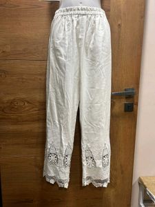 🤍White Chikankari Lace Palazzo🤍