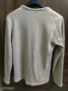 Casual Beige Long Sleeve Top Unisex