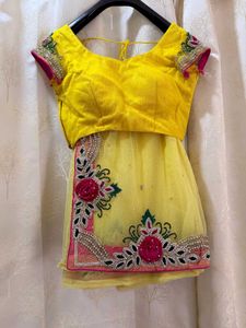 Yellow Heavy work Saree