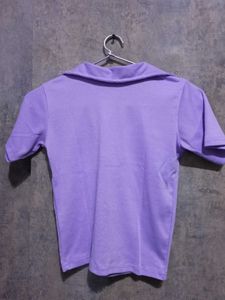 Polo Neck Top, Tunic - Crop Top For Women T-shirt