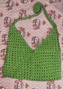 Handmade Green Crochet Shoulder Bag 🌿