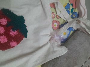 Strawberry Tote Bag Punch Needle Handmade