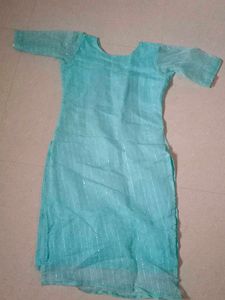 Light Blue Sequence Feeding Kurti