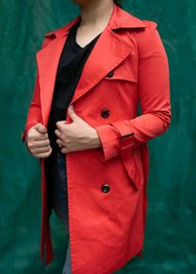 Bold Red Trench Coat