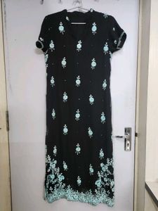 Elegant Black Embroidered Dress