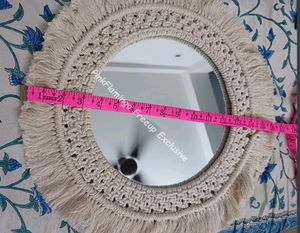 16 Inches Macrame Mirror White🤍
