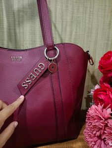 Guess Naya Women Burgundy Tote Bag