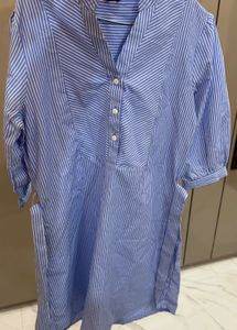 Striped Shirt Dress with Tie Belt size S