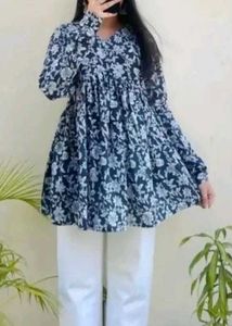 Floral Print Blue Top