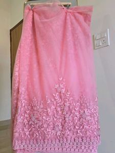 MANYAVAR Stone Studded Floral Embroidered Saree