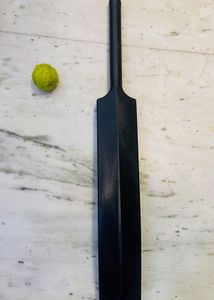 1. Plastic Cricket Bat (Black) 2. Small Red Footba