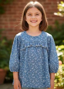 Cute Girls Floral Print Frock/Top