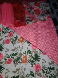 Floral Crepe Dress Material