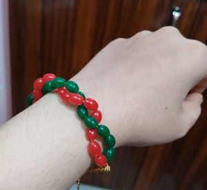 Red & Green Beaded Bracelet( Only Cash No Coins)