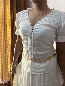 Puff Sleeve White Top