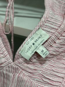 Pink Striped Flutter Sleeve Top