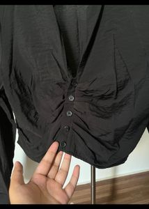 Y2K H&amp;M V Shaped, Crop Button Down Shirt