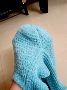 🟥Blue Knit Scarf Hat