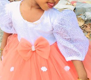 Cute Peach Tulle Party Dress
