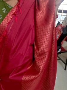 Red Golden Weived Silk Saree For Wedding