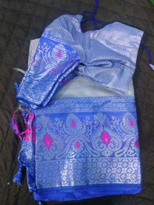 White & Blue Saree
