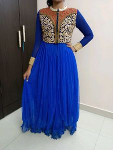 Elegant Blue Ethnic Gown