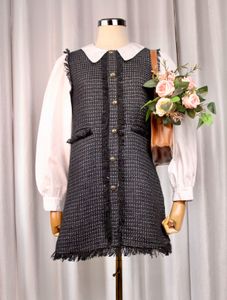 Chic Faux 2Pc Grey Tweed Dress