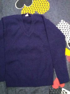 Navy V-Neck Pullover Sweater
