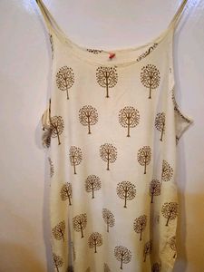 White Cotton Spaghetti Strap Kurti