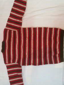 Striped Knit zip up sweater