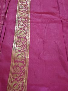 Pink Banarasi Silk Saree Fabric