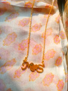 Golden plated anti tarnish Ms Initial Necklace