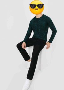 Green Printed Full Hand T-Shirt