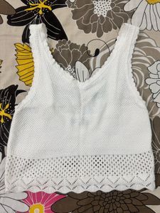 White Knit Tank Top