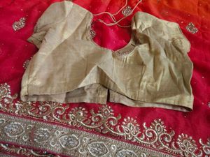 Elegant Red &amp; Orange Saree