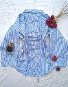 Corset Back Striped Shirt🫶🏻
