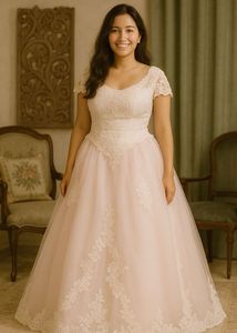 Pink Lace Ball Gown