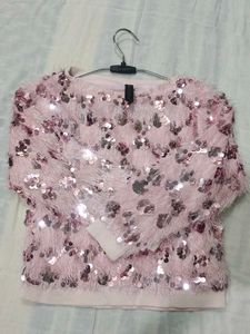 Pink Sequin Sweater
