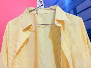 yellow long sleeves shirt , cotton