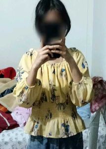 Floral Print Yellow Top