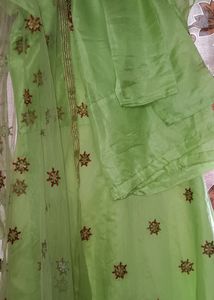 Premium Quality Chanderi Long Embroidery Dress Set