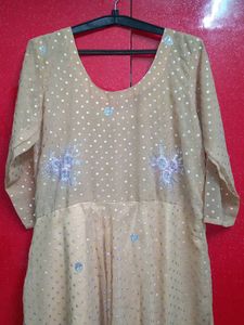 Cream Long Ethnic Gown