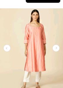FAB india Elegant Peach Kurta