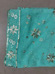 Elegant Aqua Blue Saree