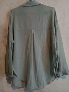 Olive Green Oversized Button-Down