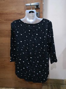 (Tom Tailor) Black Floral Print Casual Top