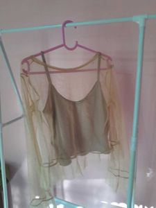Sheer Mesh Top &amp; Cami Set