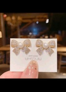 Pearl Bow Earrings
